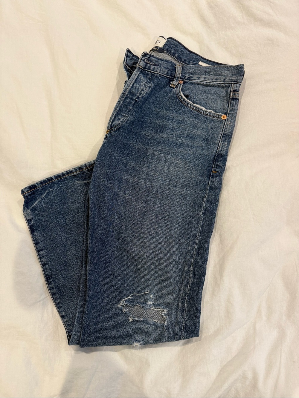 Citizens of Humanity Emerson Blue Denim Jeans - Casual distressed Straight Fit